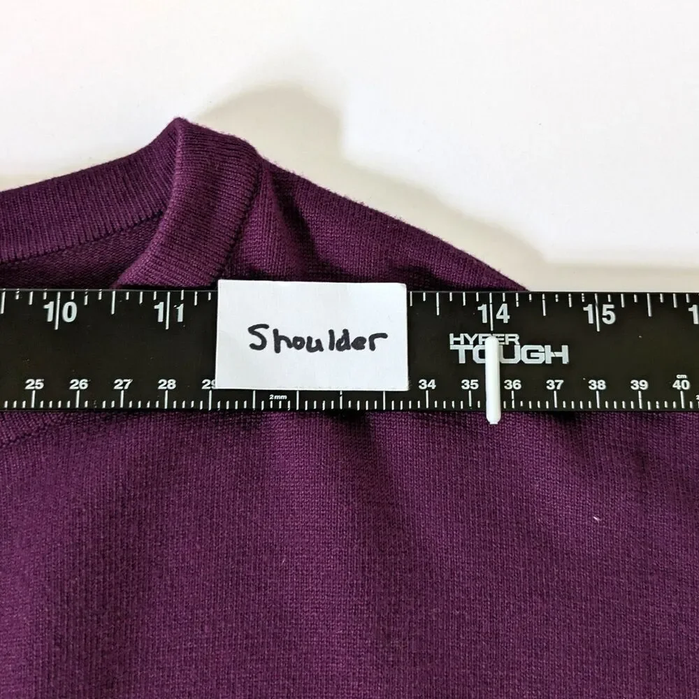 BEBE Purple Plum Knit Dress Size S Keyhole Cutout Bodycon Short Sleeves - Picture 11 of 16